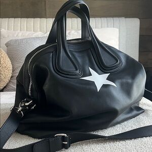Givenchy Black Leather Bag with Silver Accents